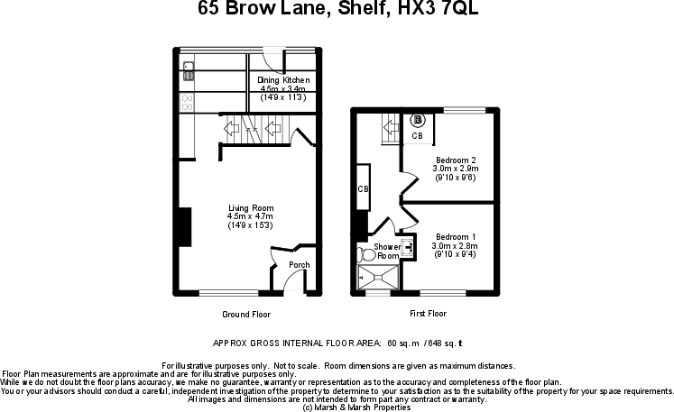 65 Brow Lane, Shelf, HX3 7QL floorplan