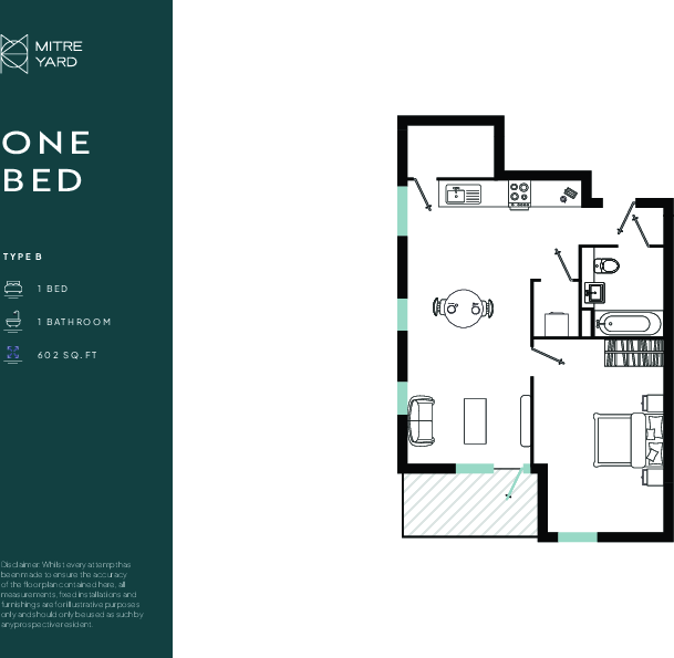 Flat E1303, Mitre Yard, 104-106 Scrubs Lane, London, NW10 floorplan