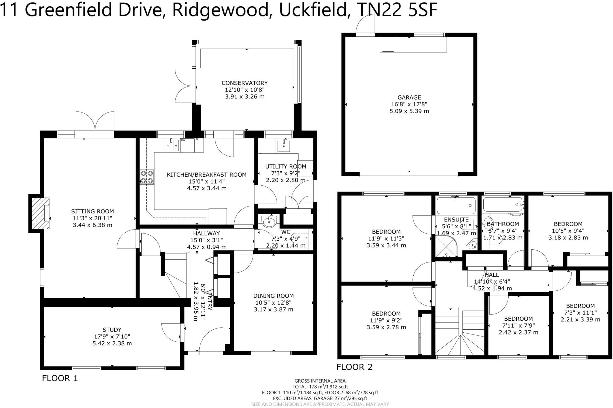 Greenfield Drive, Ridgewood, Uckfield, East Sussex, TN22 floorplan