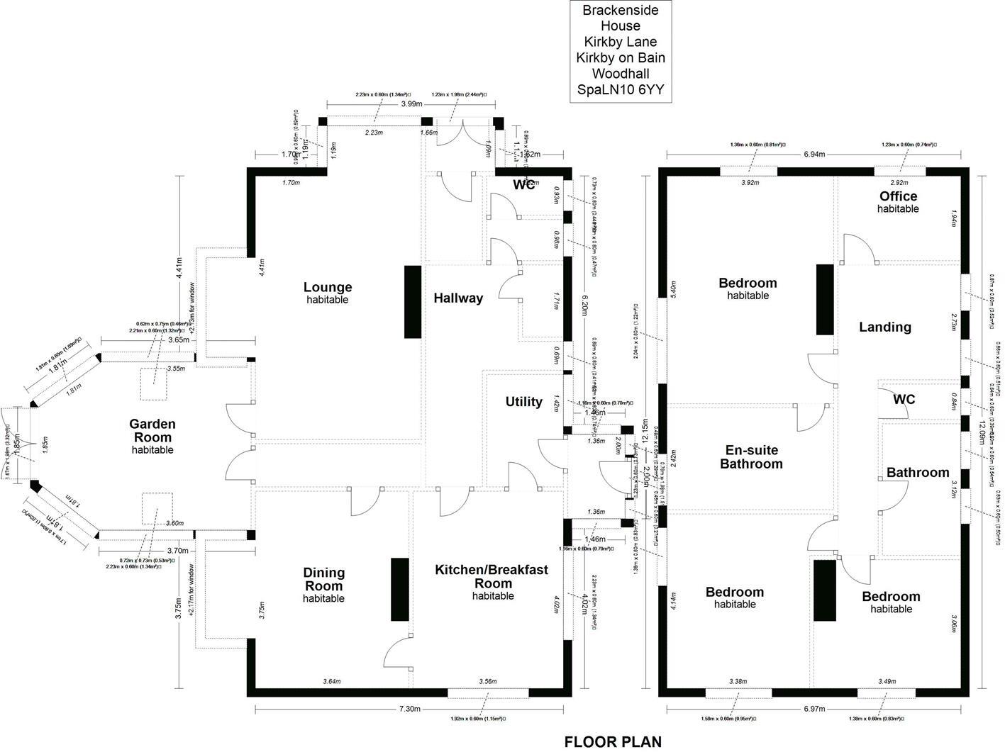 Brackenside House, Kirkby Lane, Kirkby On Bain floorplan