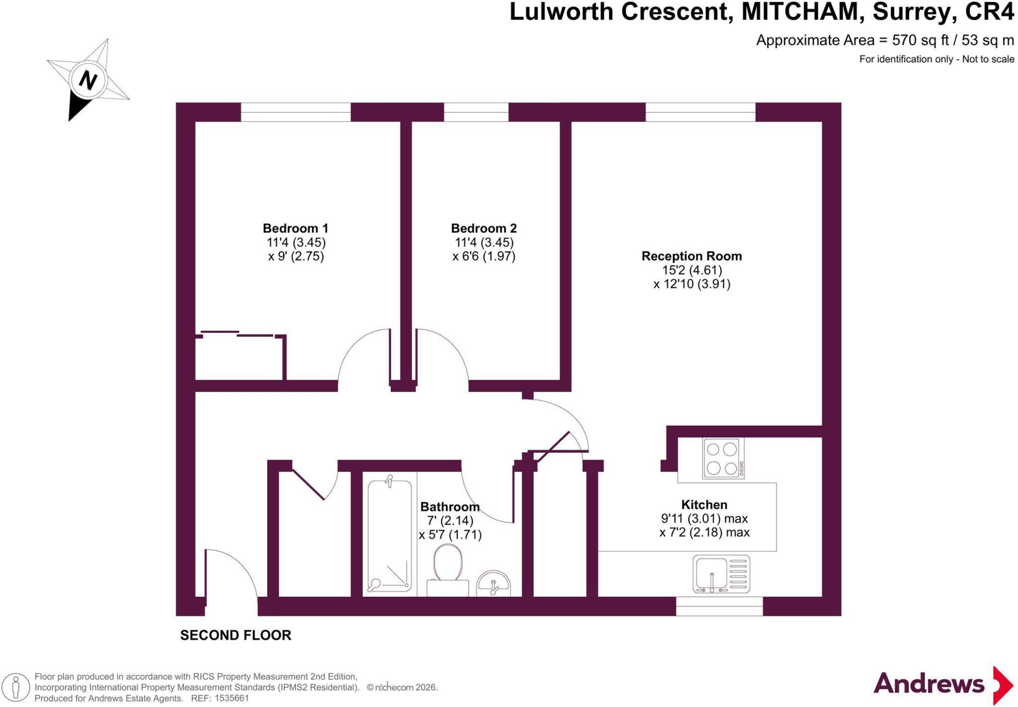 Lulworth Crescent, MITCHAM, Surrey, CR4 floorplan