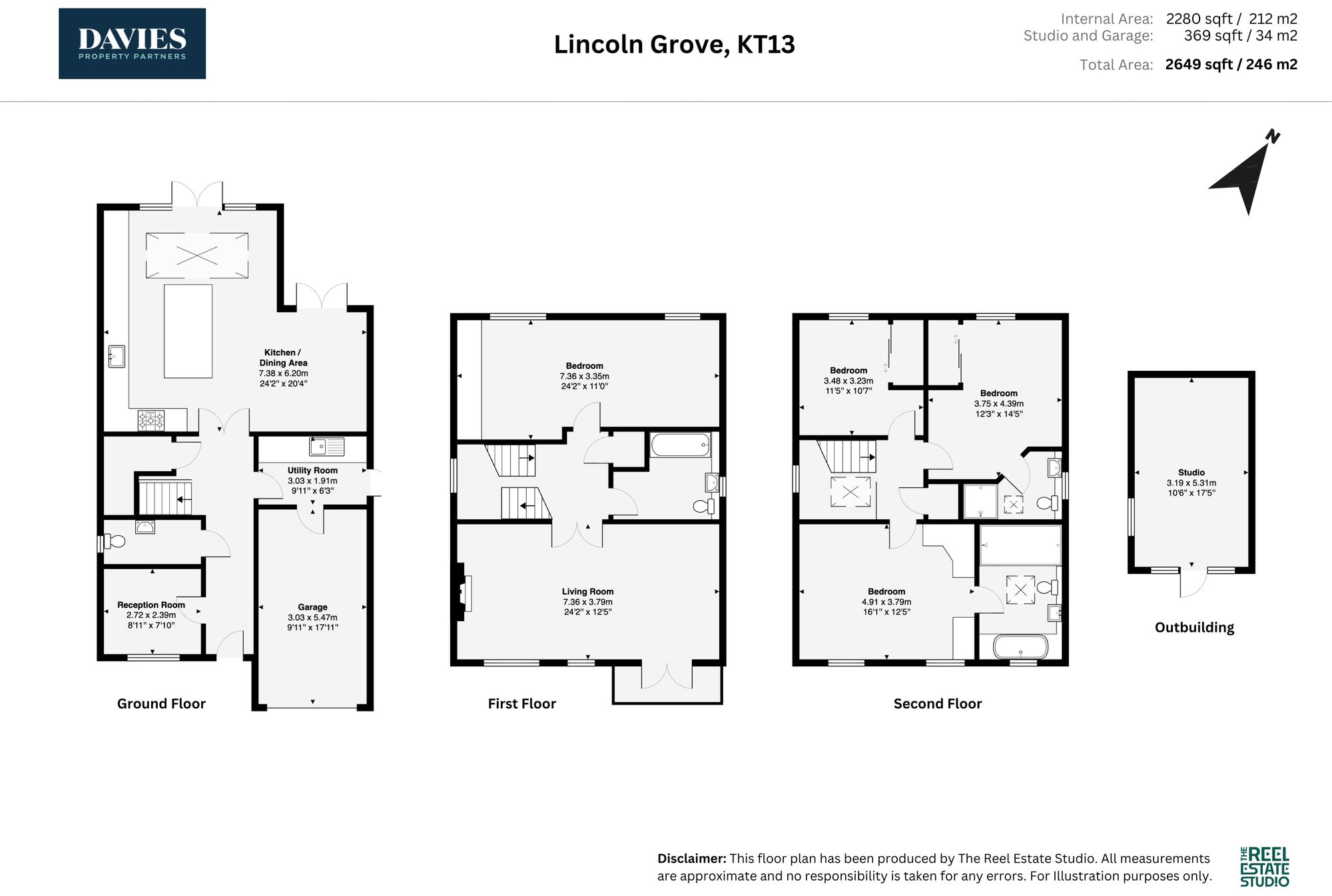 Lincoln Grove, Weybridge, KT13 floorplan