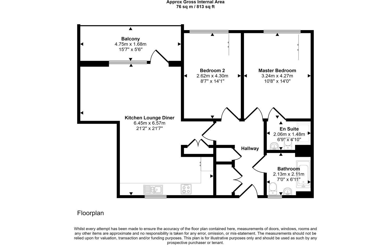2 bedroom property in Genome Close, Franklin Gardens floorplan