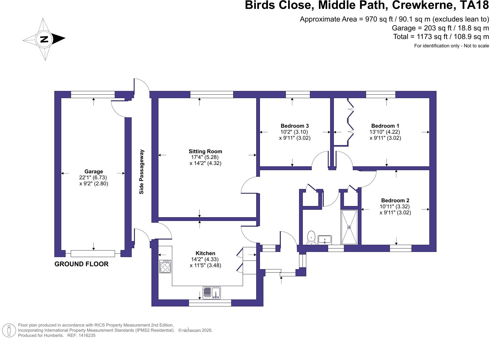 9, Birds Close, Middle Path, Crewkerne, Somerset floorplan
