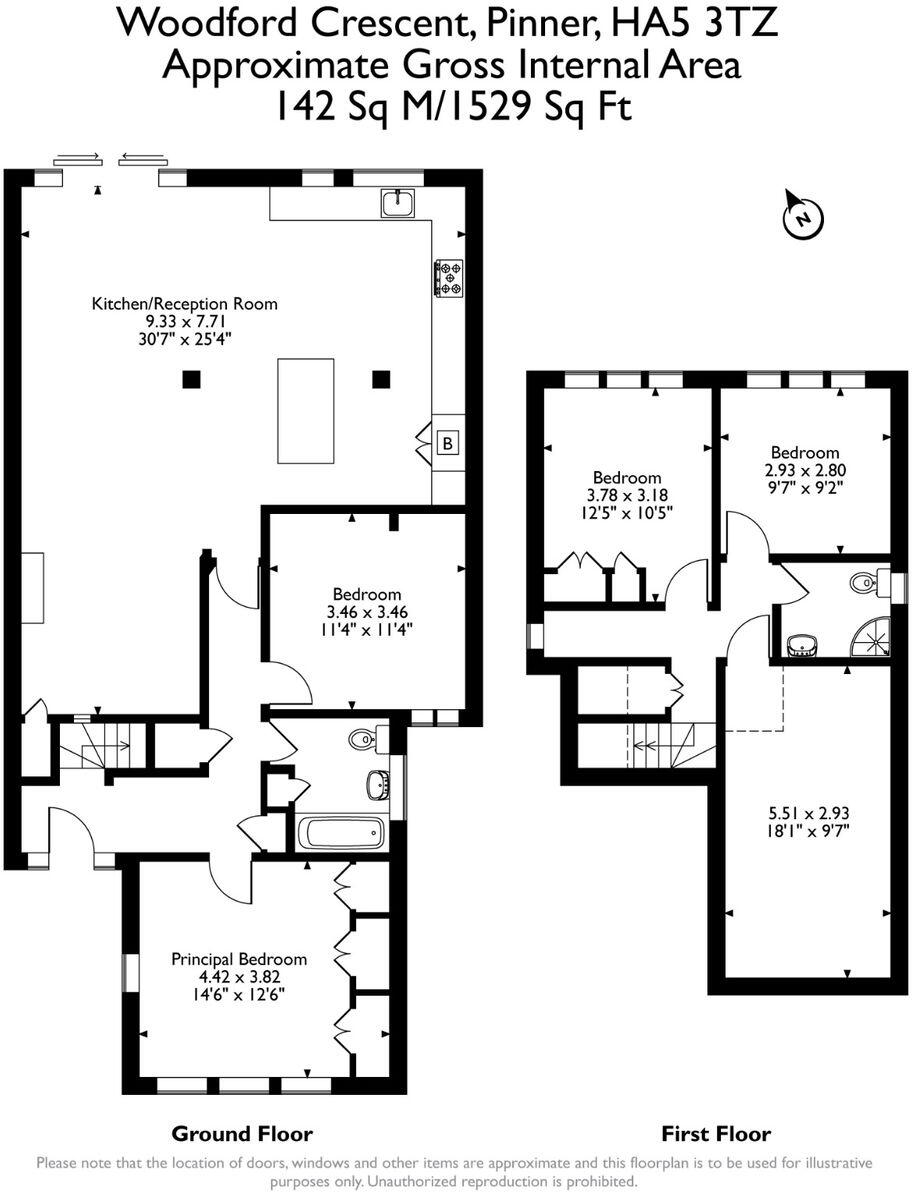 Woodford Crescent, Pinner, HA5 floorplan