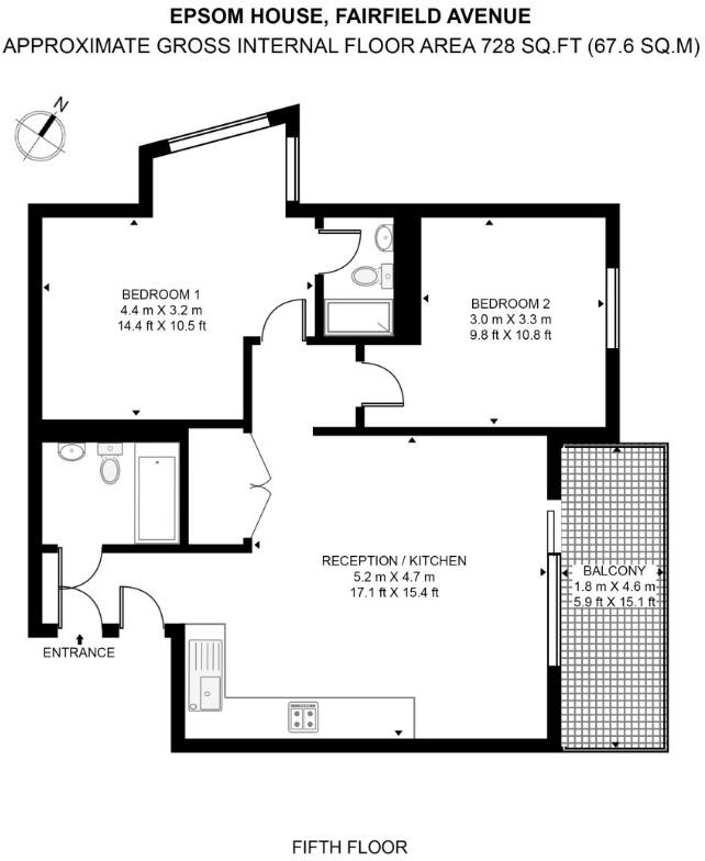 Fairfield Avenue, Staines-upon-Thames, Surrey, TW18 floorplan