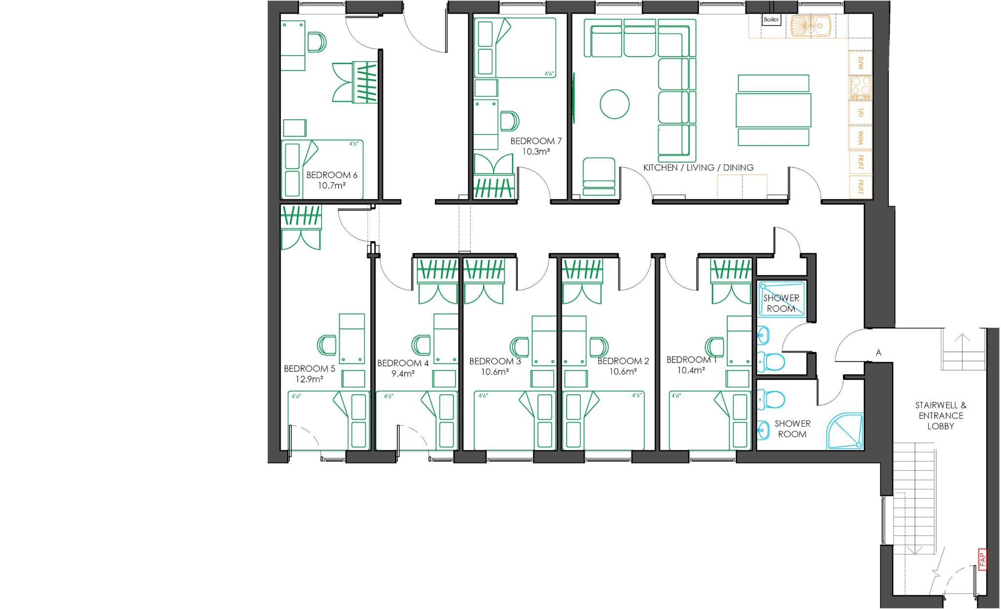 A, Gordon House, Cranmer Street NG3 4HG floorplan