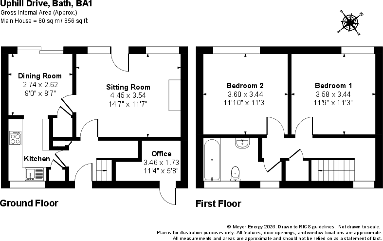Uphill Drive, Bath floorplan
