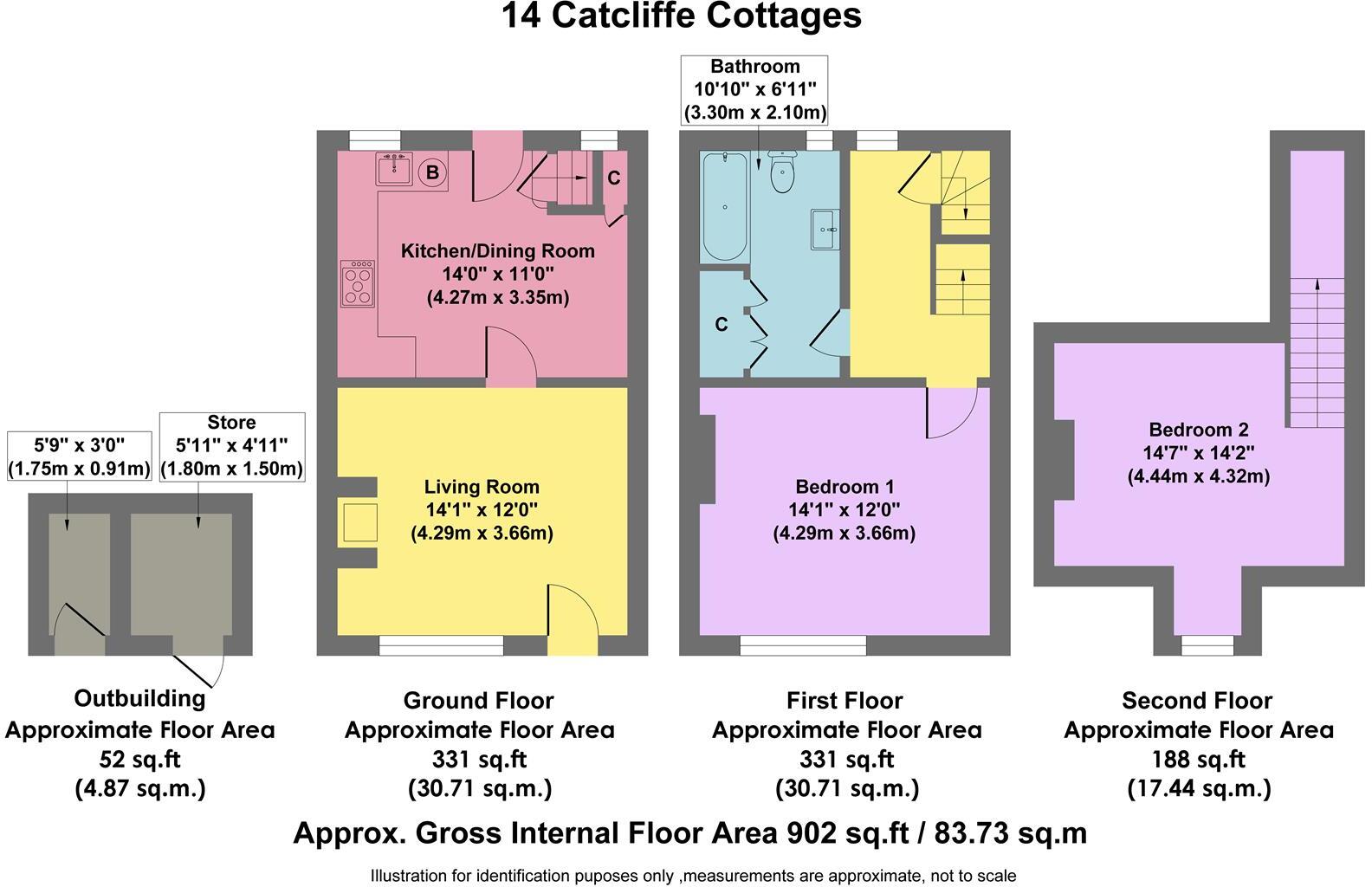 Catcliffe Cottages, Bakewell floorplan