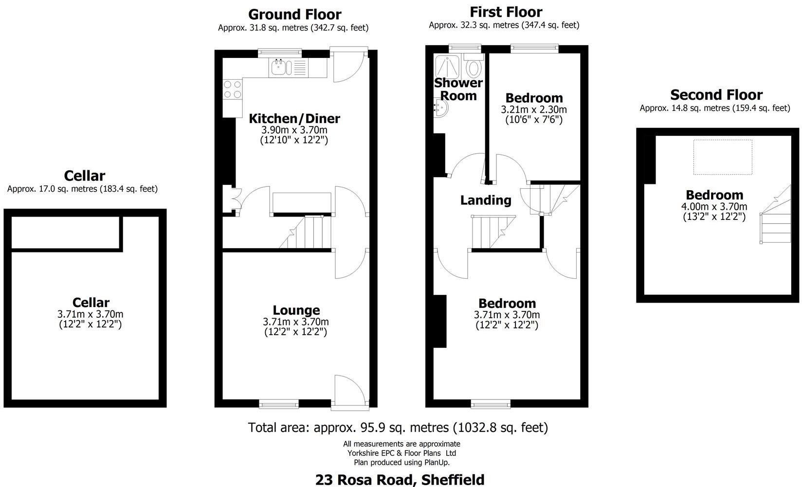 23 Rosa Road, Crookesmoor, Sheffield floorplan