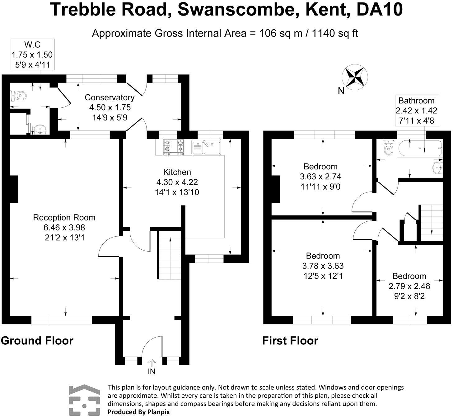 Trebble Road, Swanscombe, Kent, DA10 floorplan