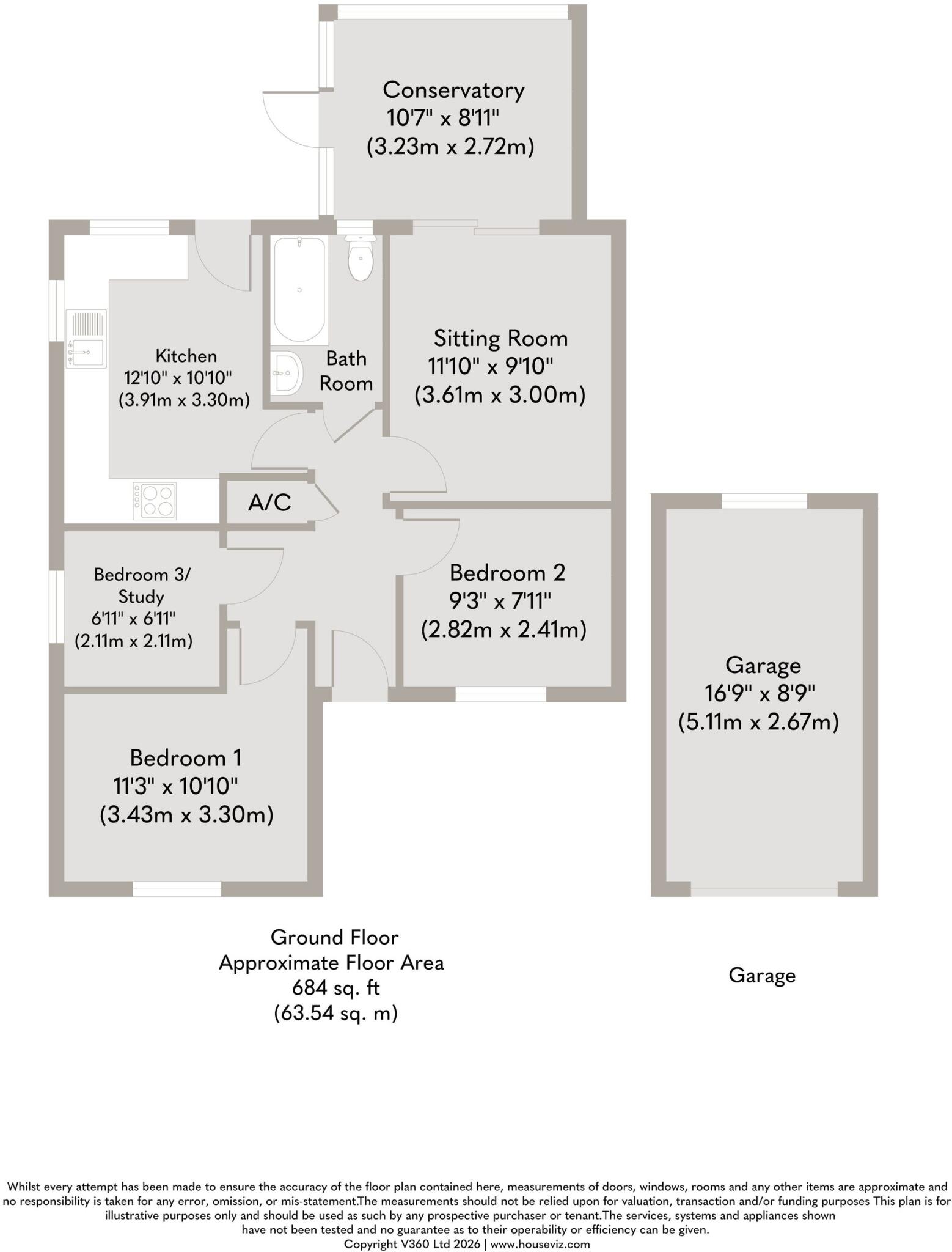 Detached 3 Bedroom Bungalow in Hunstanton floorplan