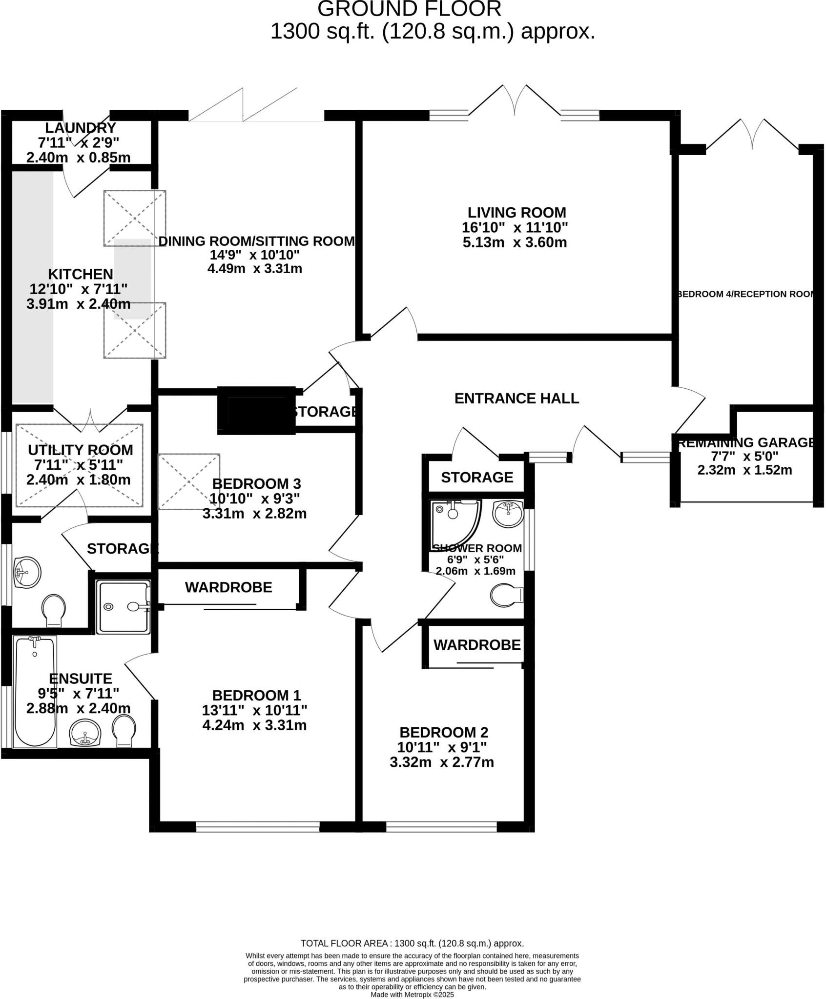 Church Road, Worle - IMPRESSIVE EXTENDED BUNGALOW  floorplan