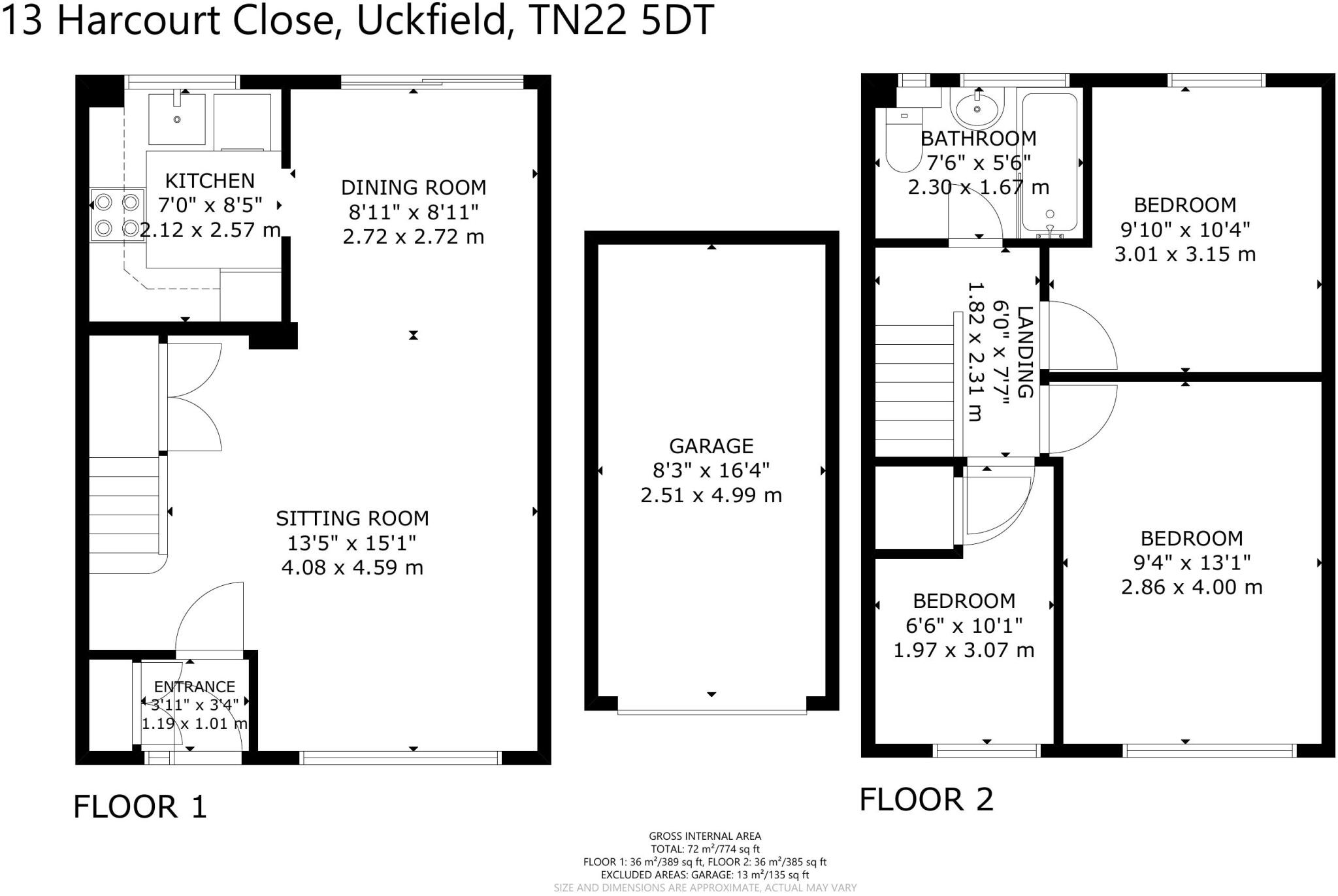 Harcourt Close, Uckfield, East Sussex, TN22 floorplan