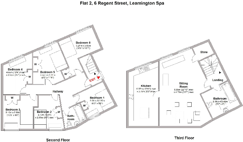 Flat 2, 6 Regent Place, Leamington Spa, CV31 floorplan