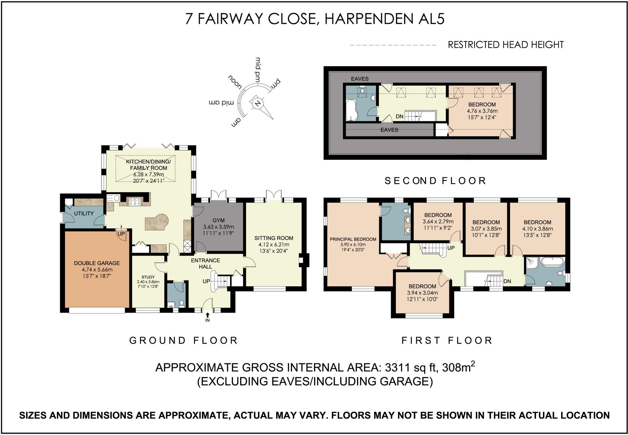 Peaceful cul-de-sac location, 7 Fairway Close, Harpenden floorplan