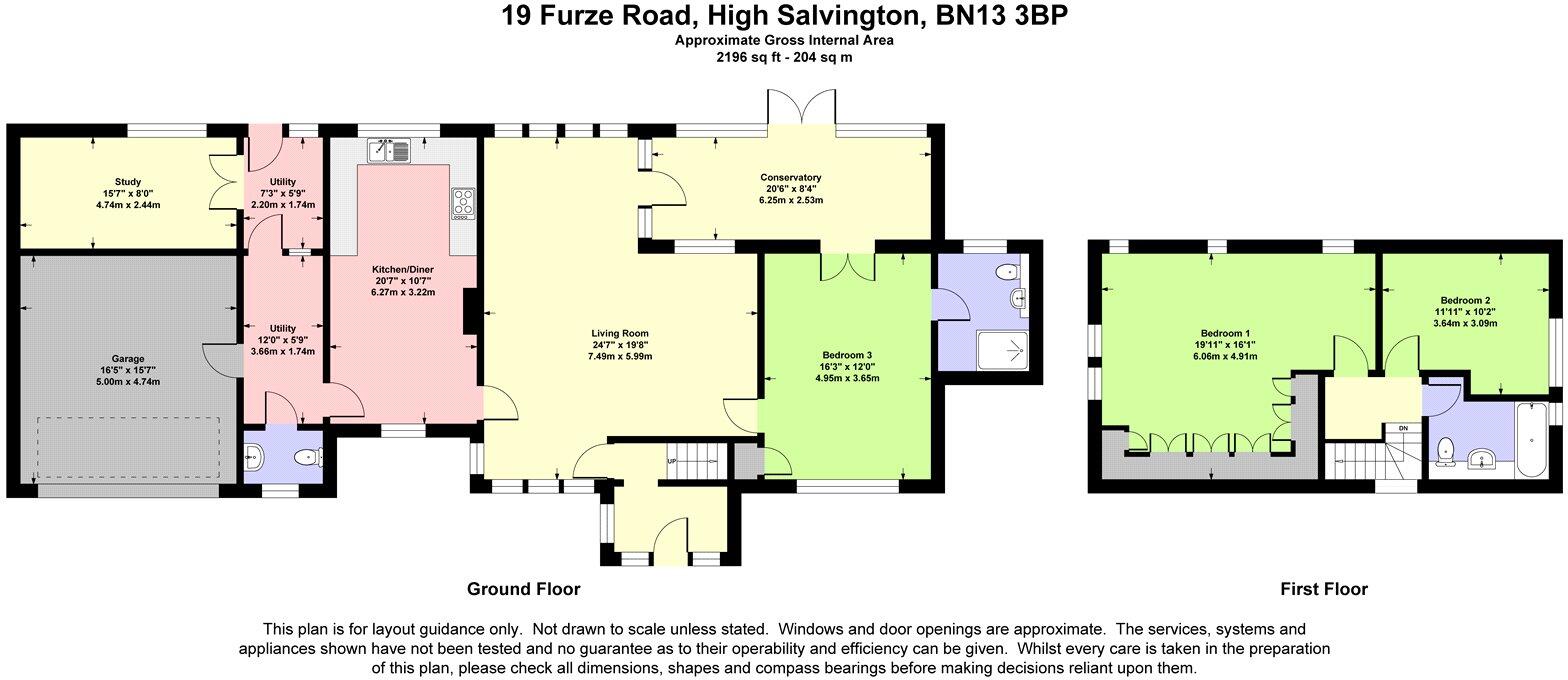 Furze Road, High Salvington, Worthing, West Sussex, BN13 floorplan