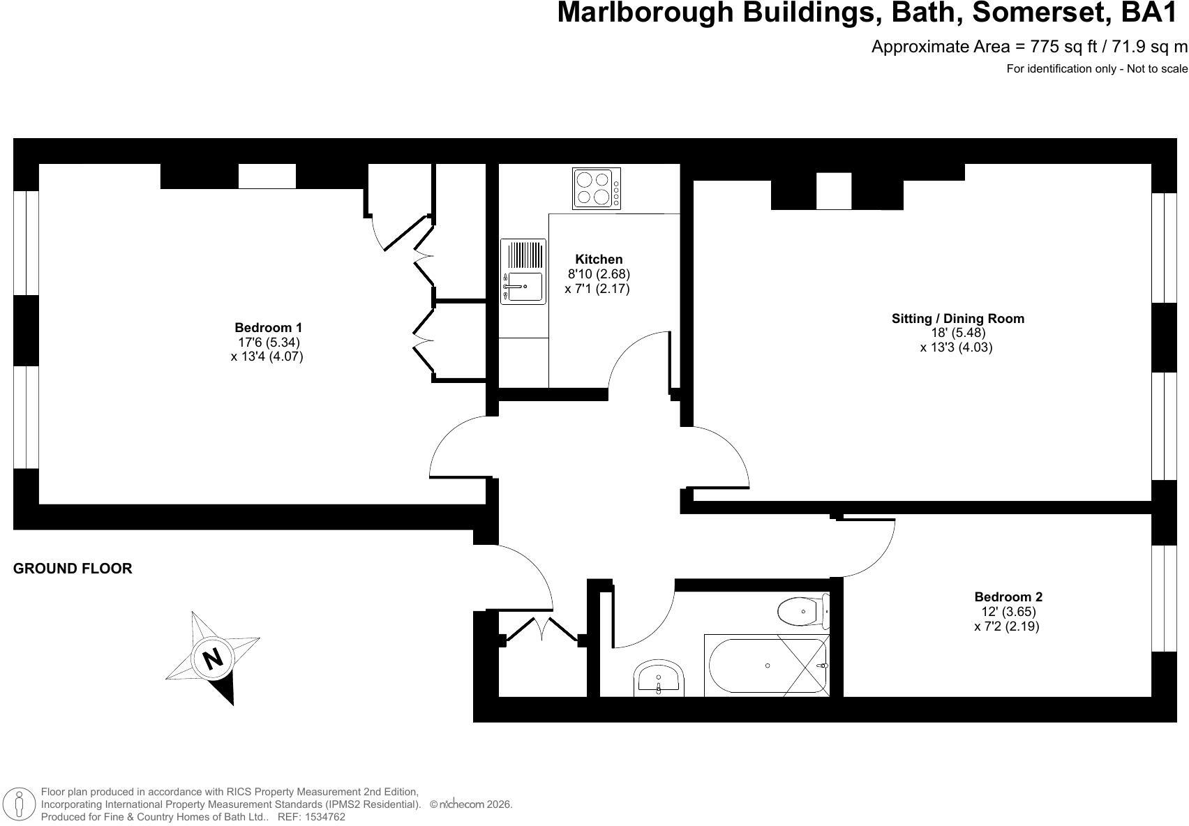 Marlborough Buildings, Bath, Somerset, BA1 floorplan