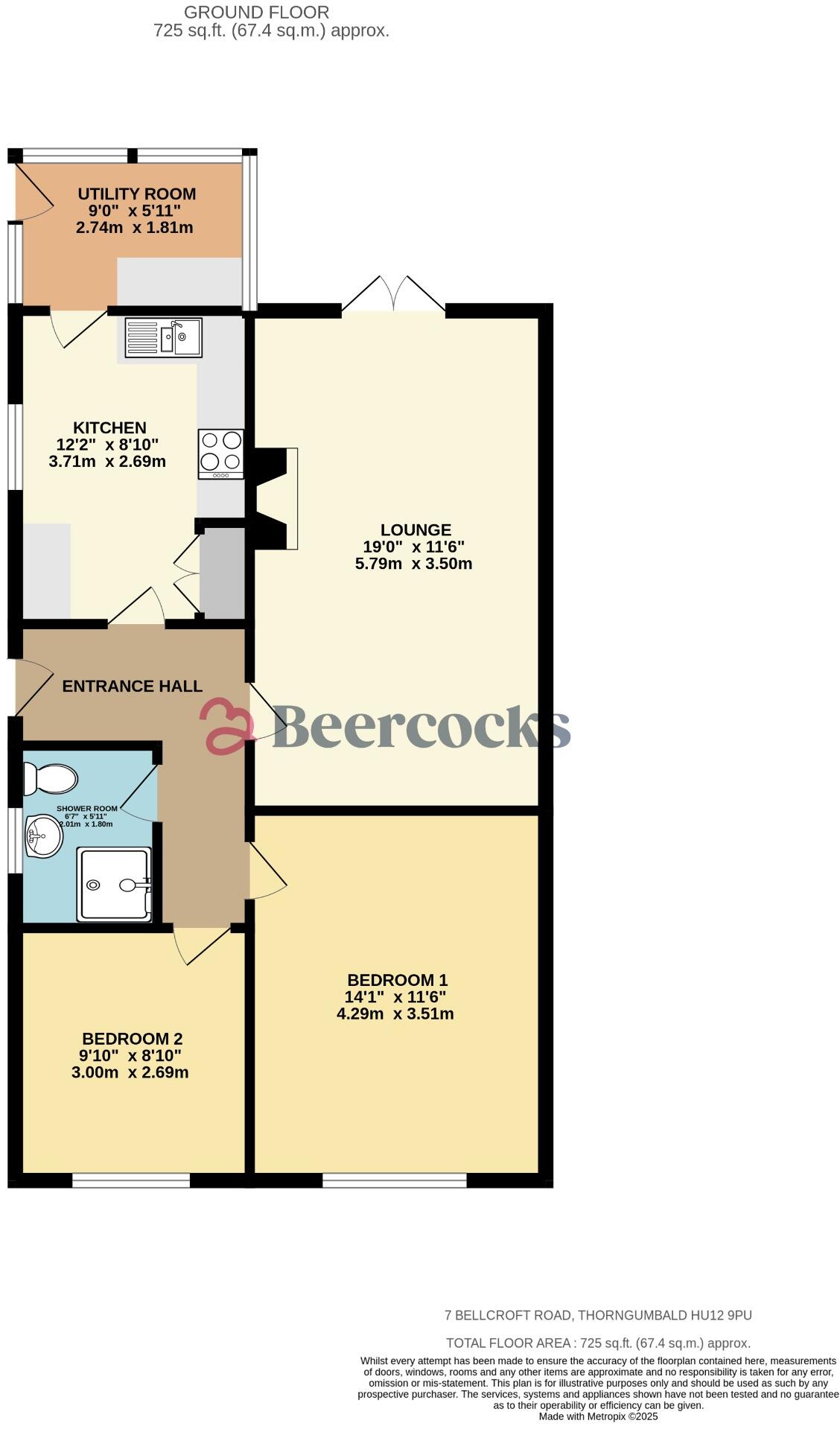 7, Bellcroft Road, Thorngumbald, Hull, HU12 9PU floorplan