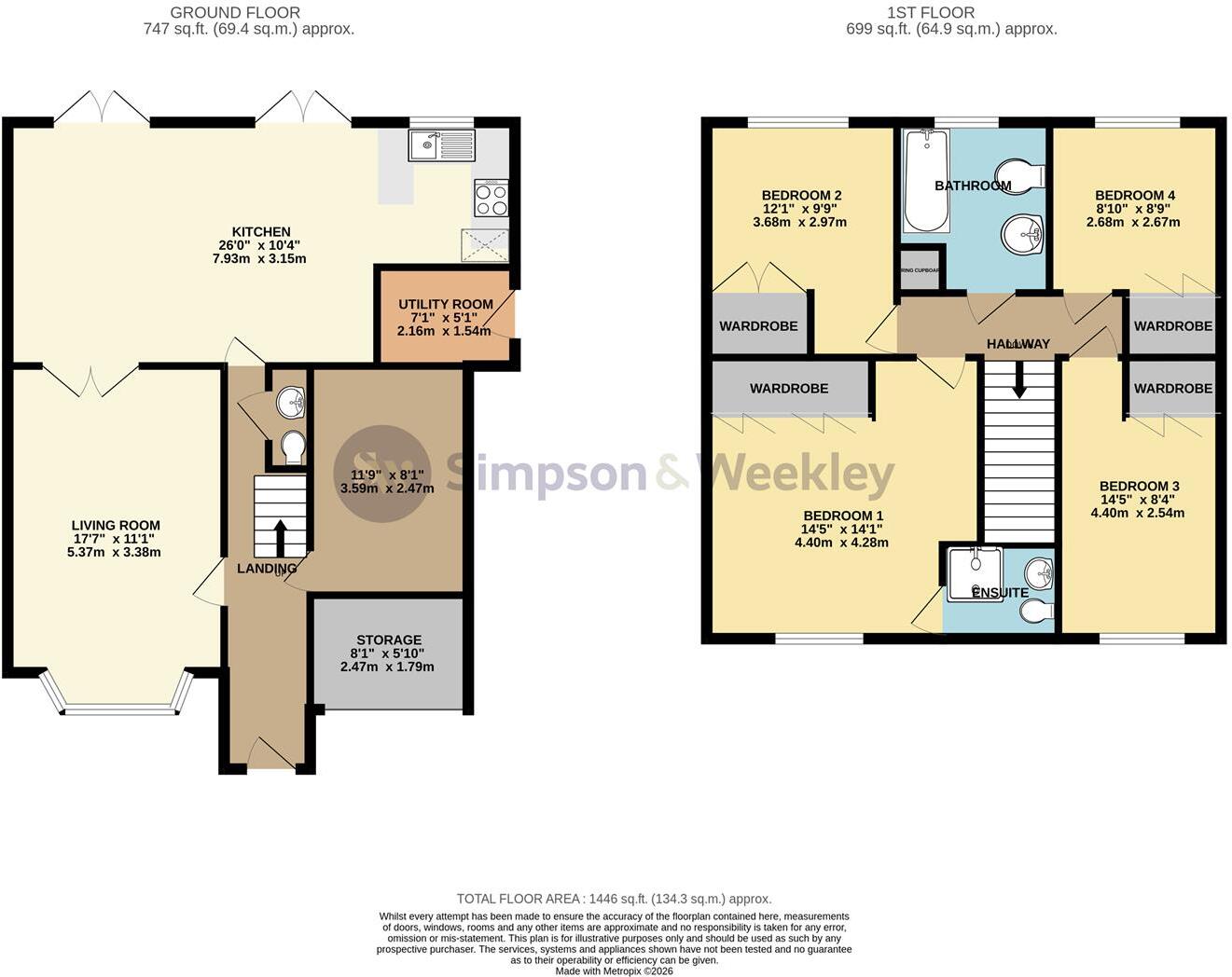 NN8 Charlbury Close, Wellingborough floorplan