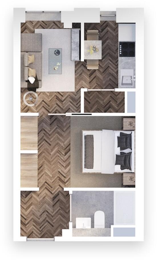 6% Projected Rental Yields | Fully Managed M1 Manchester Investment – Hands-Off Manhattan 1 Bed in the City Centre floorplan