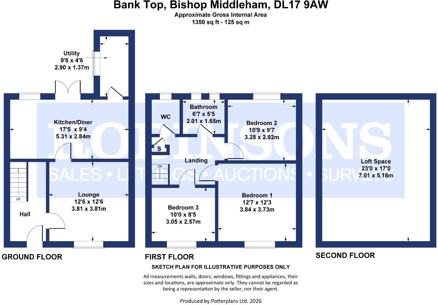 Bank Top, Bishop Middleham, floorplan