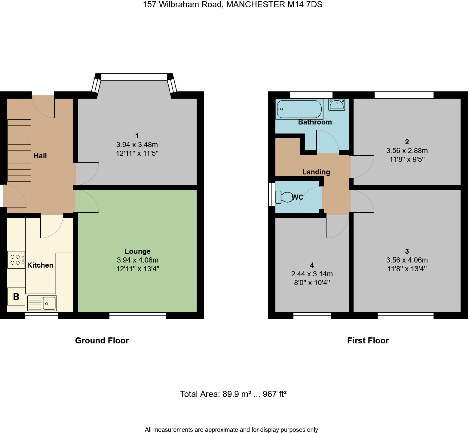 157 Wilbraham Road, Manchester, Greater Manchester M14 7DS floorplan