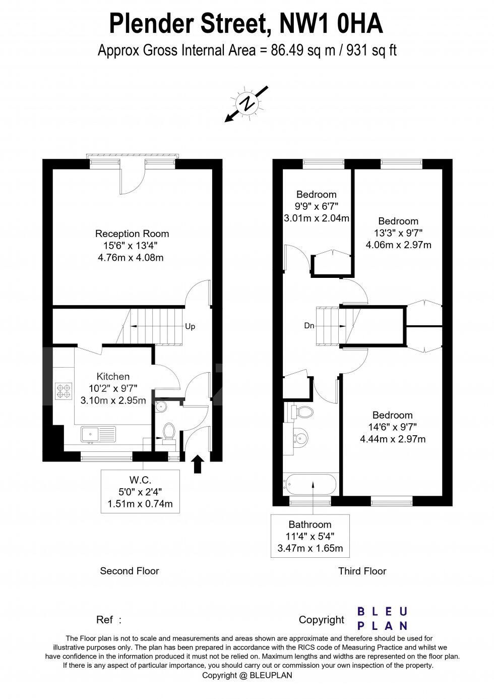 Plender Street, Camden NW1 floorplan