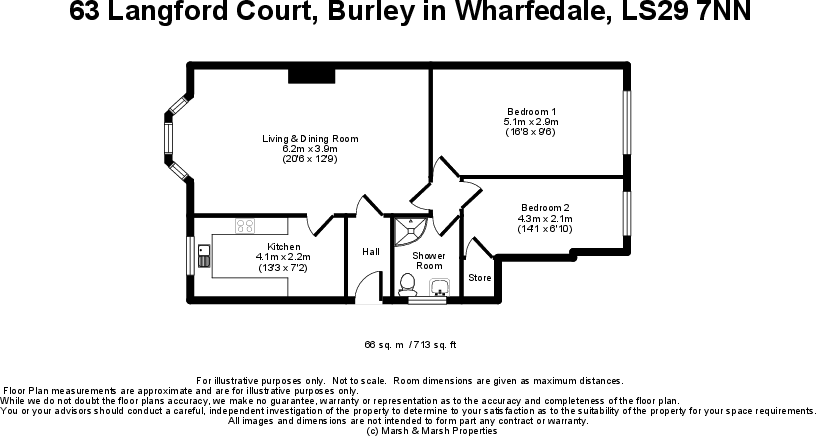 Langford Court, 63 Langford Road, Burley In Wharfedale, Ilkley LS29 7NN floorplan