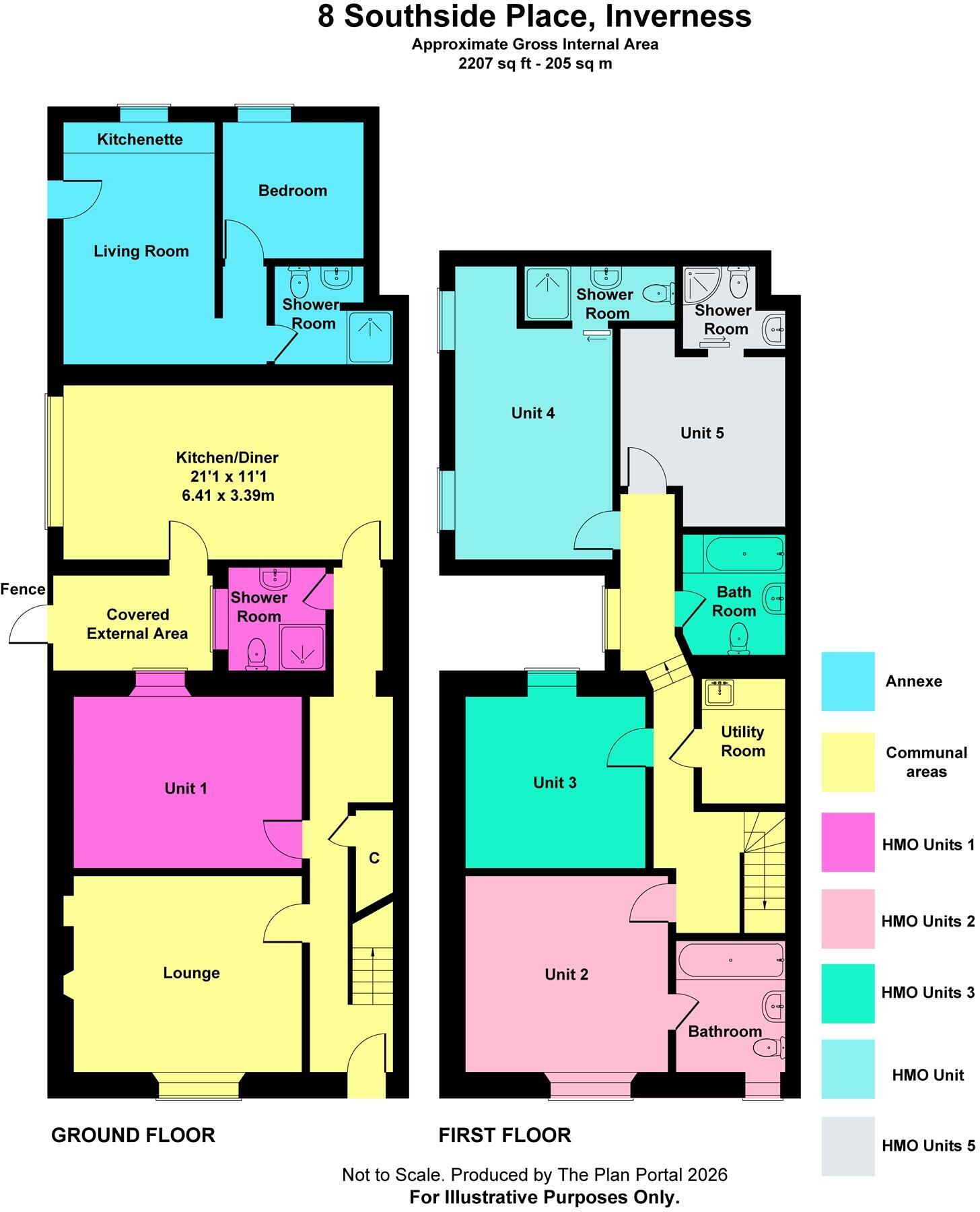 House of Multiple Occupancy and Self Contained Annex, Inverness IV2 3JF floorplan