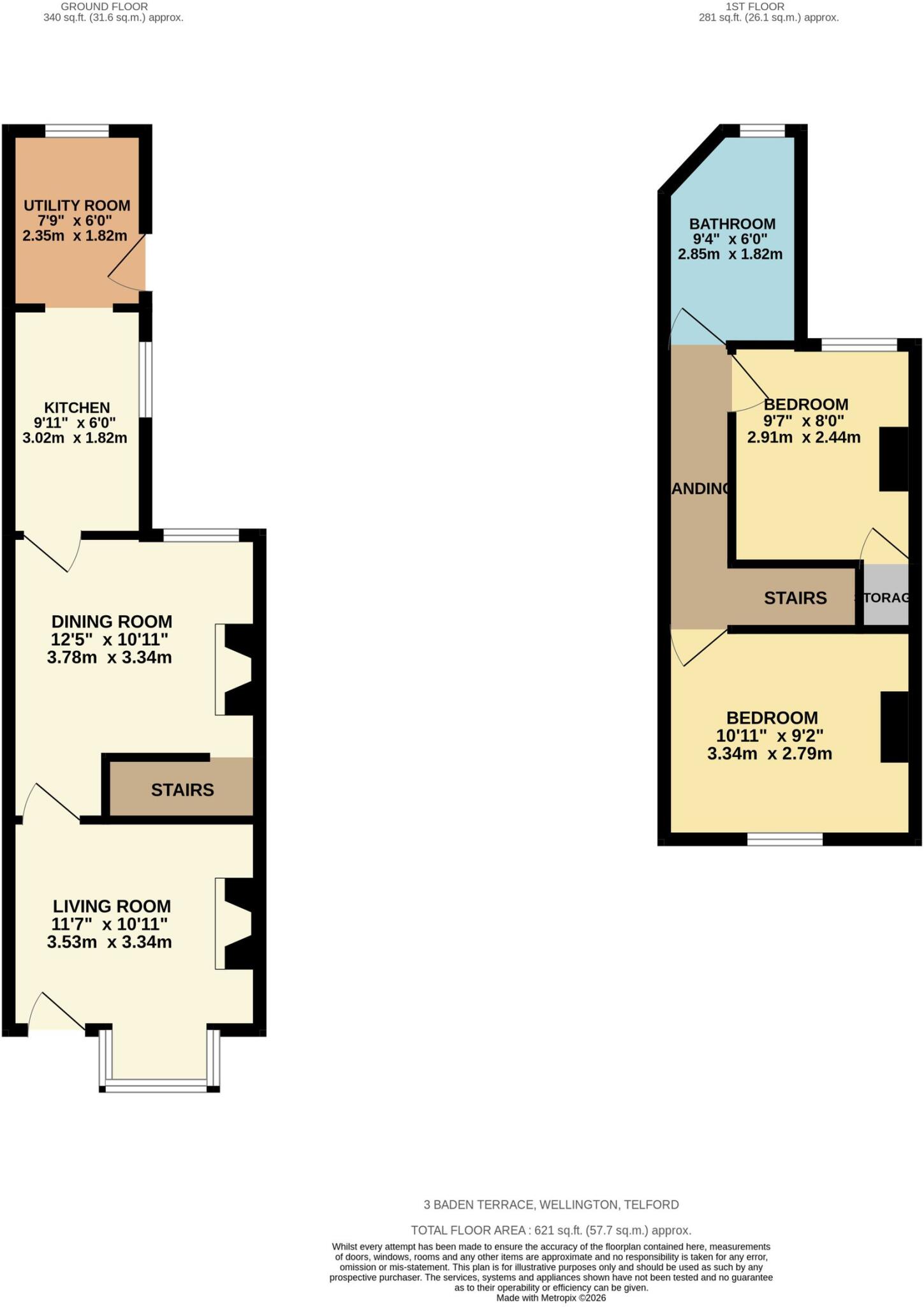 Orleton Lane, Wellington, TF1 floorplan