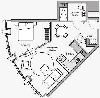 South Bank Tower, 1708, 55 Upper Street, London floorplan
