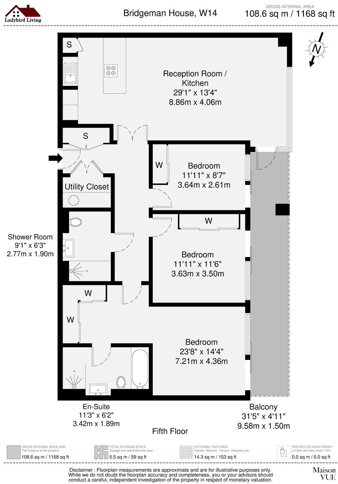 Bridgeman House, 375 Kensington High Street, 1 Radnor Terrace, London, W14 floorplan