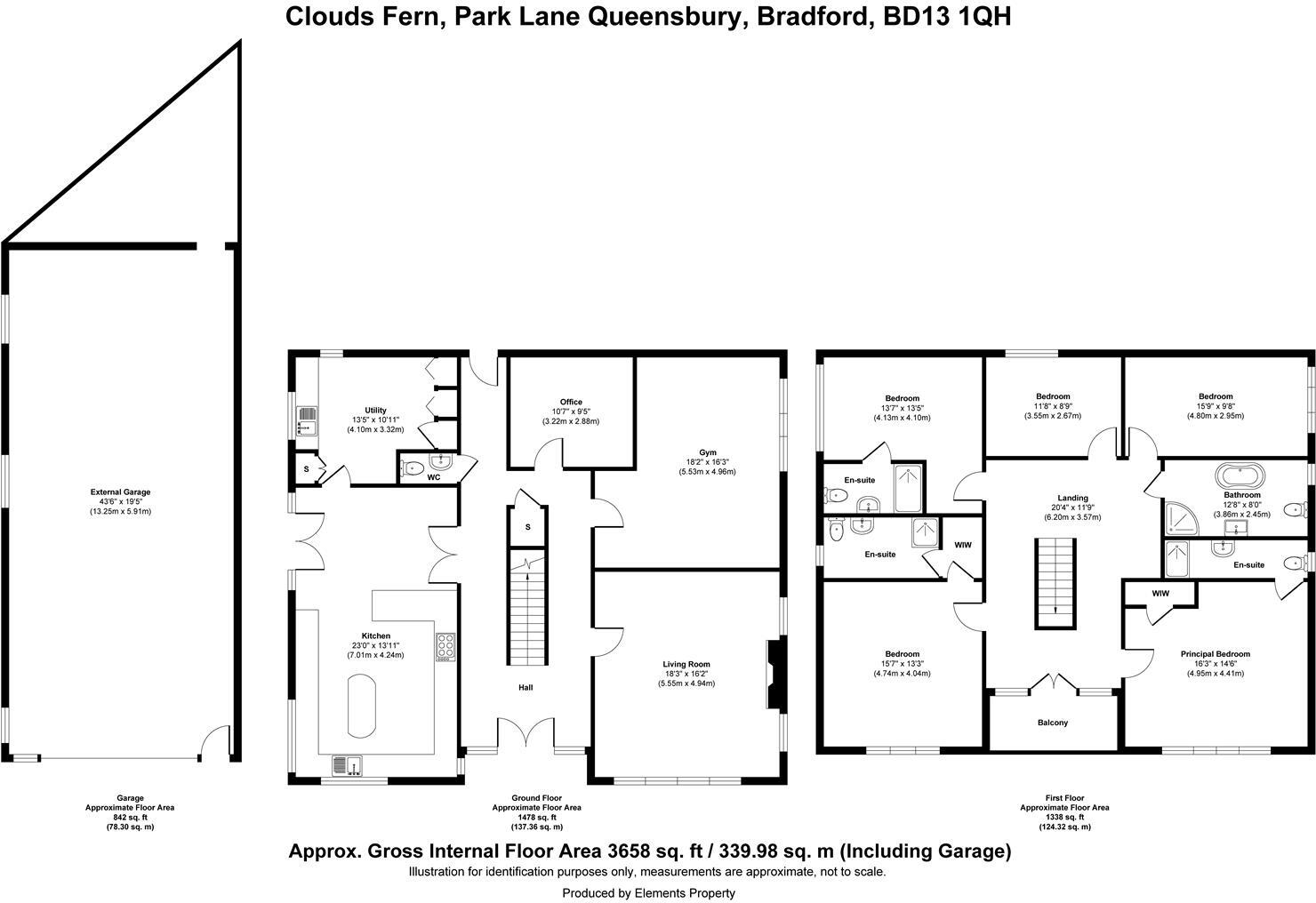 Clouds Fern, Park Lane, Queensbury, Bradford, BD13 1QH floorplan