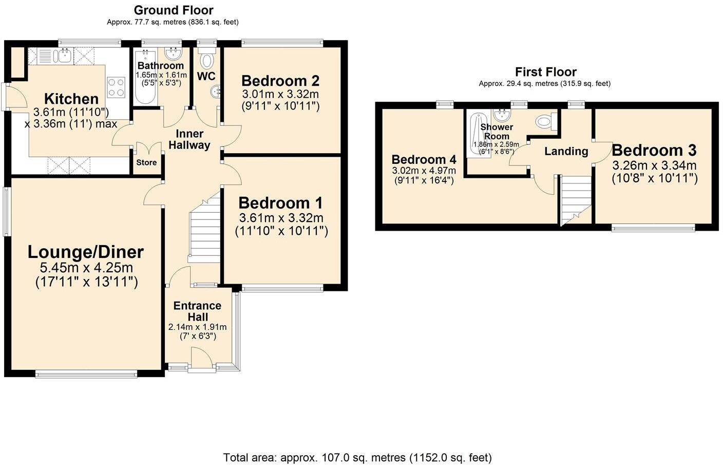 Hilltop Road, Wingerworth, Chesterfield, S42 6RX floorplan