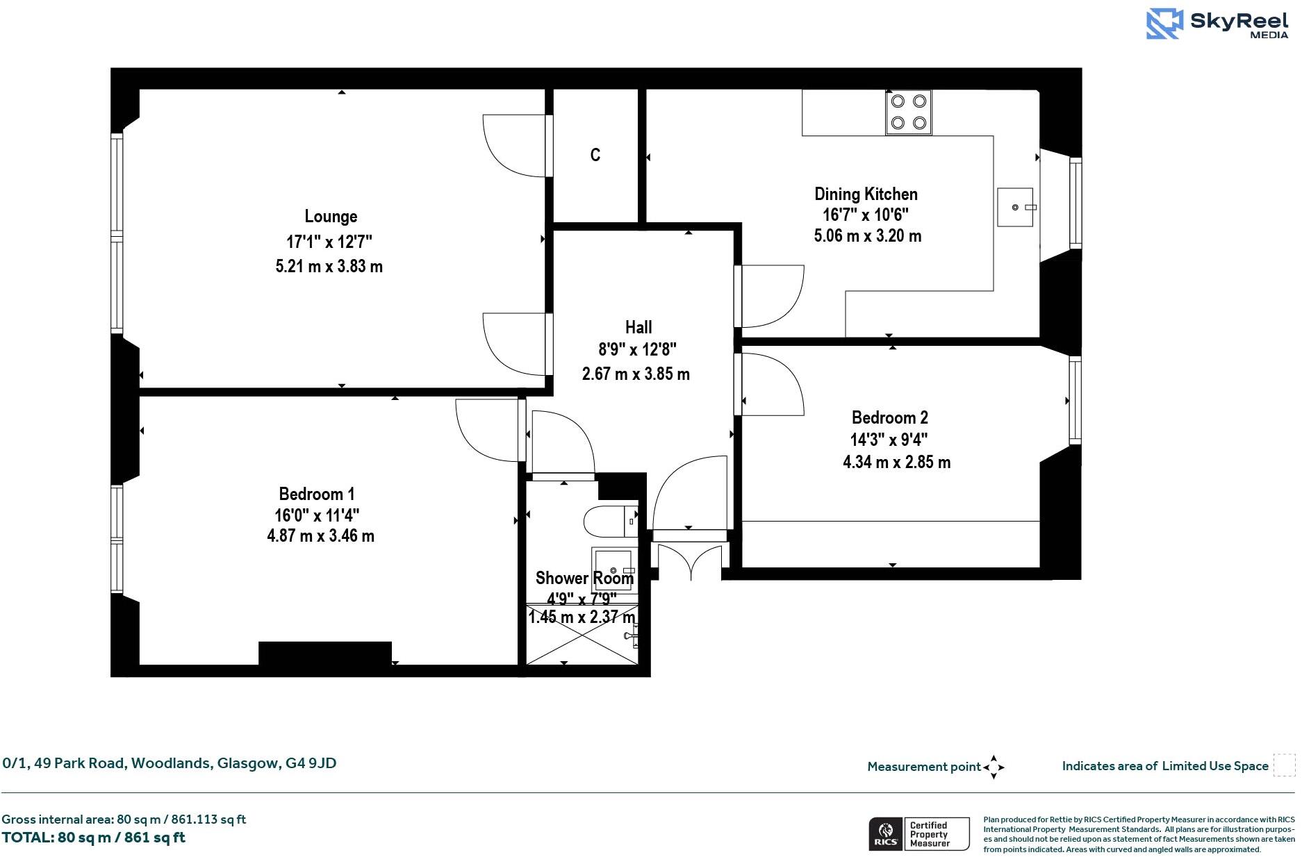 Park Road, Woodlands, Glasgow floorplan