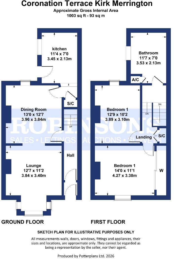 Coronation Terrace, Kirk Merrington, Spennymoor floorplan