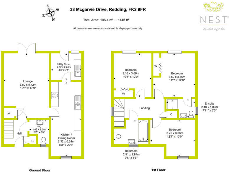 38 McGarvie Drive, Redding, FK2 9FR floorplan