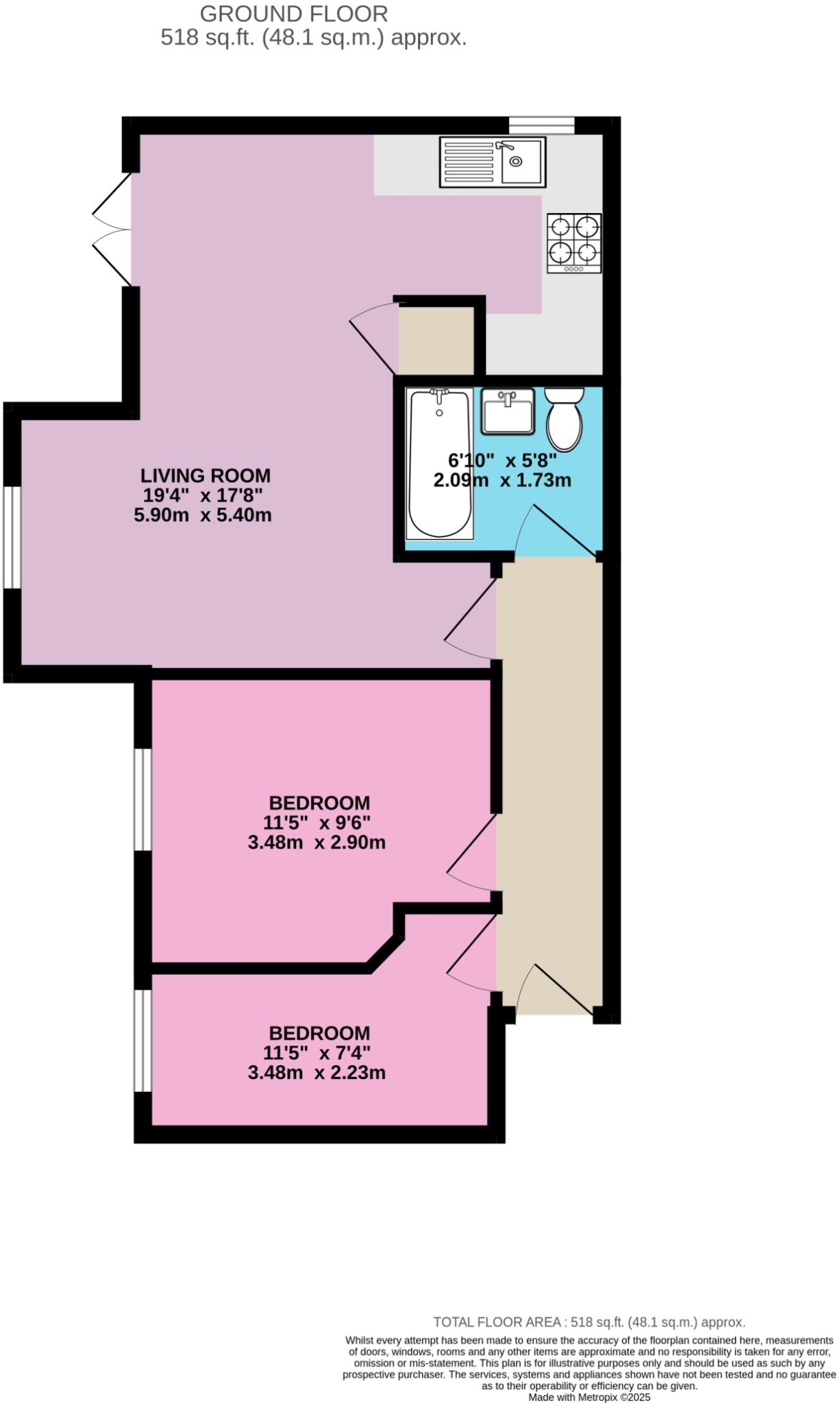Flat 3 Franklin House, 3 Twickenham Close, SN3 floorplan