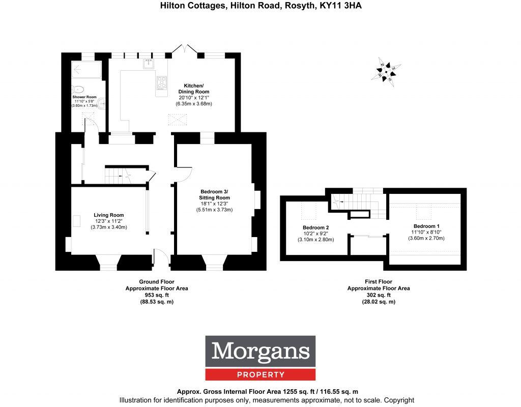 3 Hilton Cottages, Hilton Road, Limekilns, KY11 3HA floorplan