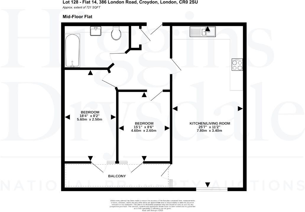 Flat 14, 386 London Road, Croydon, London, CR0 2SU floorplan
