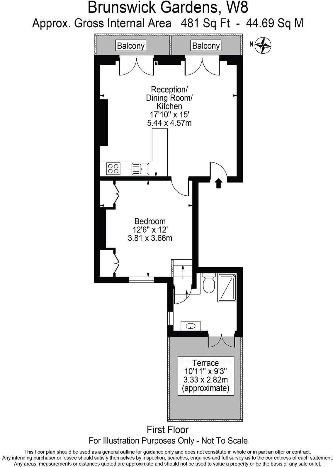 Brunswick Gardens, W8 floorplan