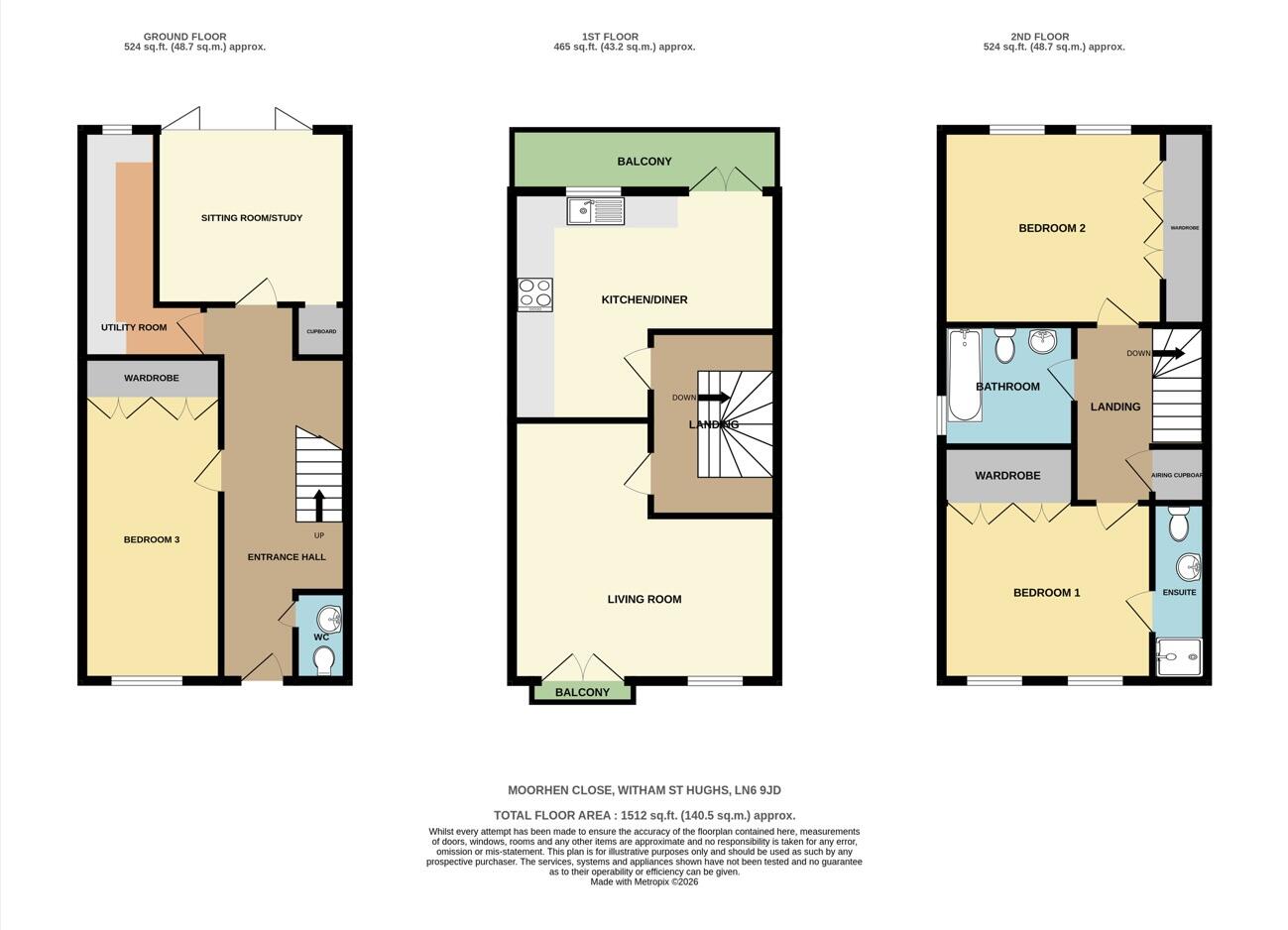 Moorhen Close, Witham St Hughs, LN6 floorplan
