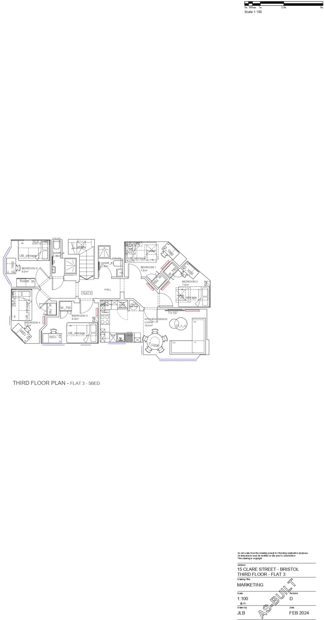 Flat 3, 15, Clare Street BS1 1XH floorplan