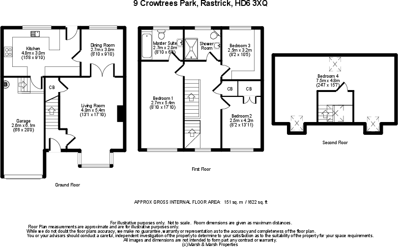 9 Crowtrees Park, Rastrick, HD6 3XQ floorplan