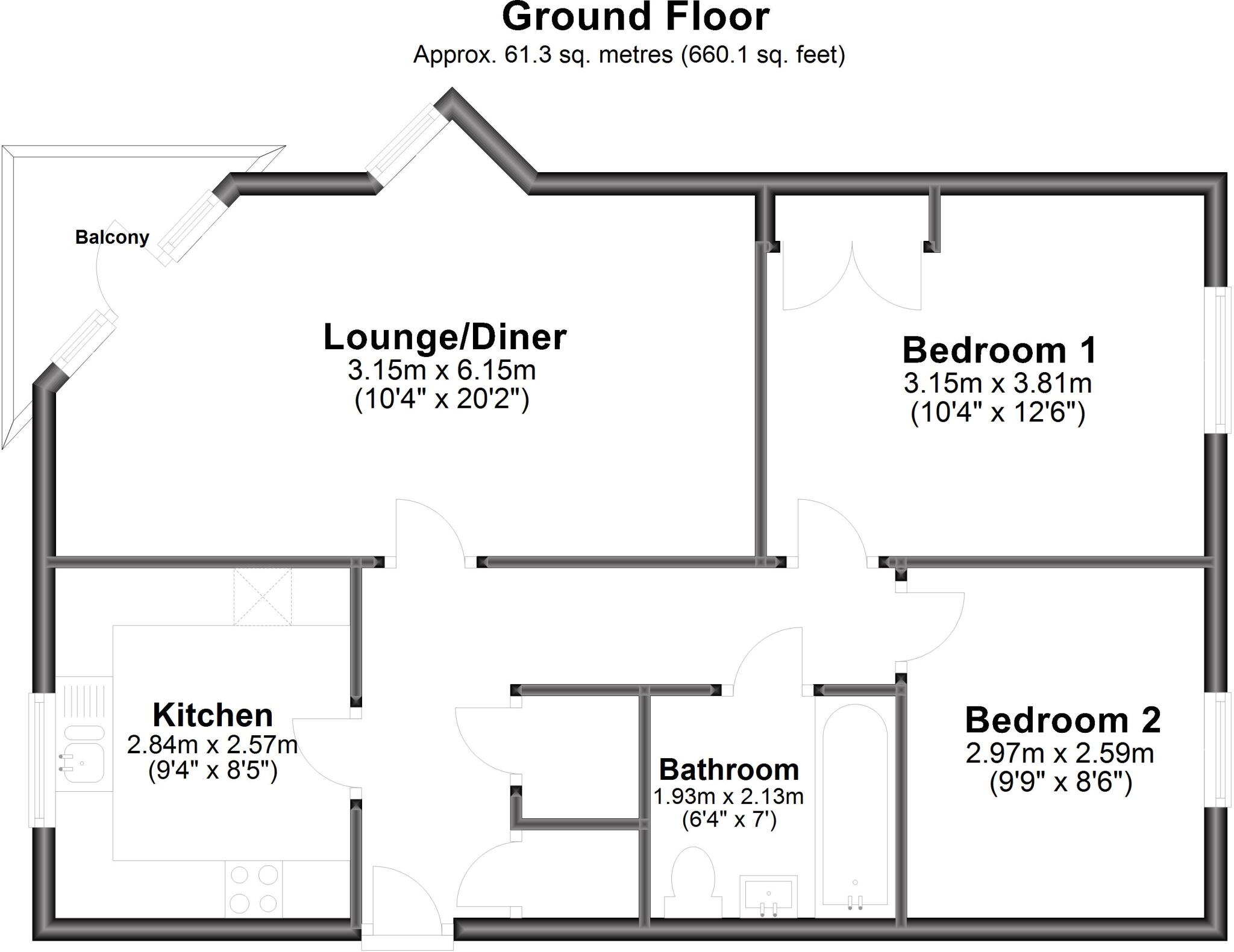 Peregrine Court Swanfield Drive PO19 floorplan