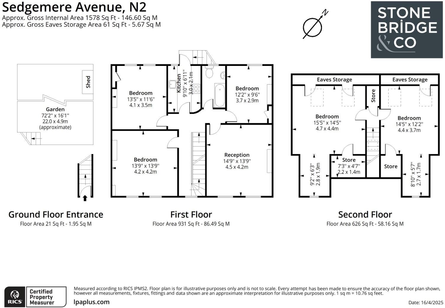 Sedgemere Avenue, N2 floorplan