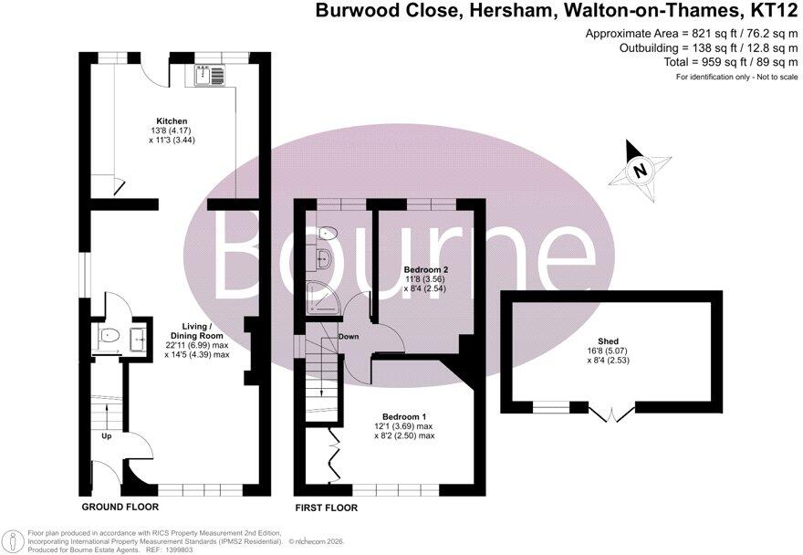 Burwood Close, Hersham, Walton-on-Thames, Surrey, KT12 floorplan