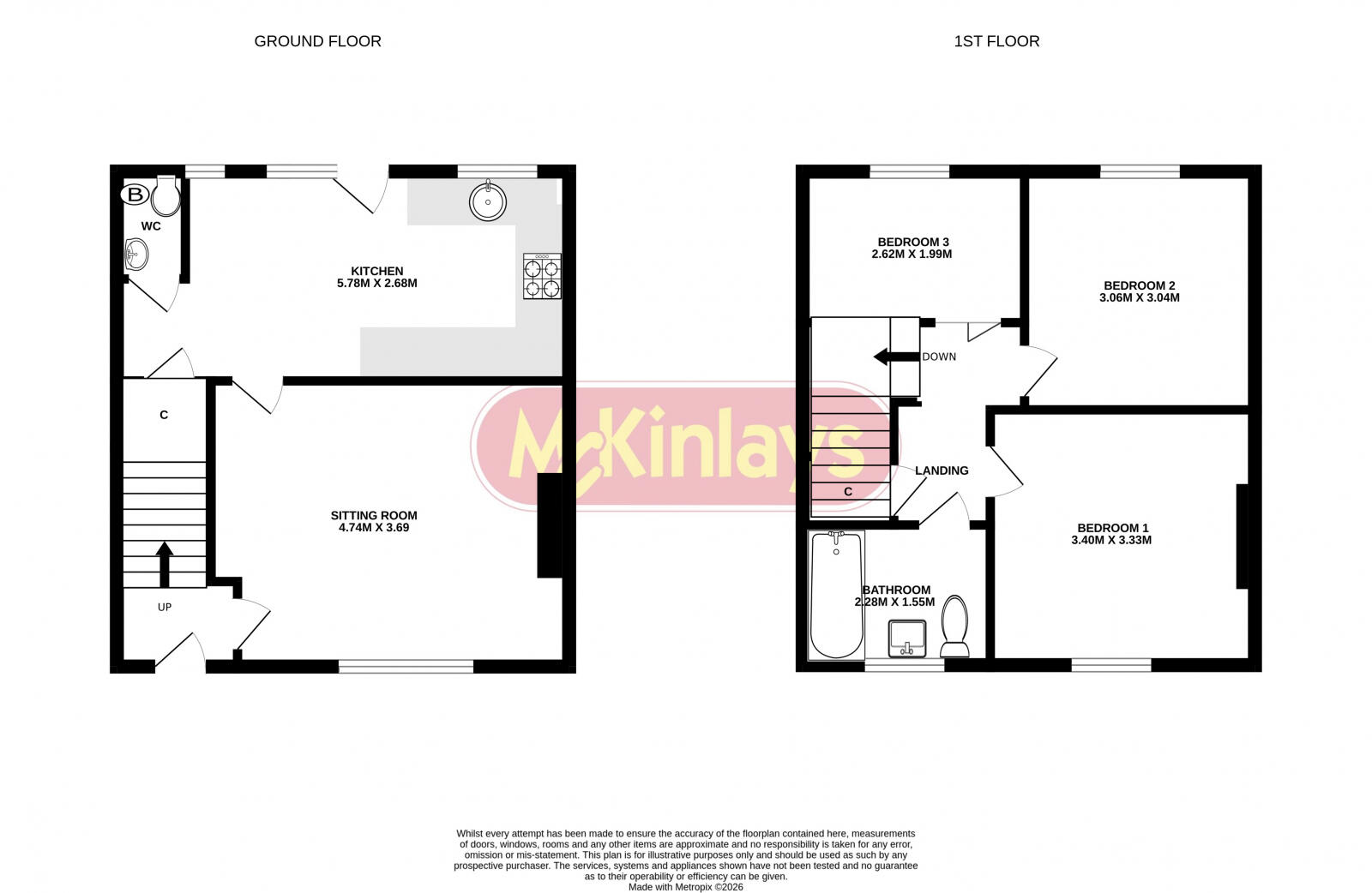 3 bedroom property with large garden and parking, Rockwell Green, Wellington floorplan