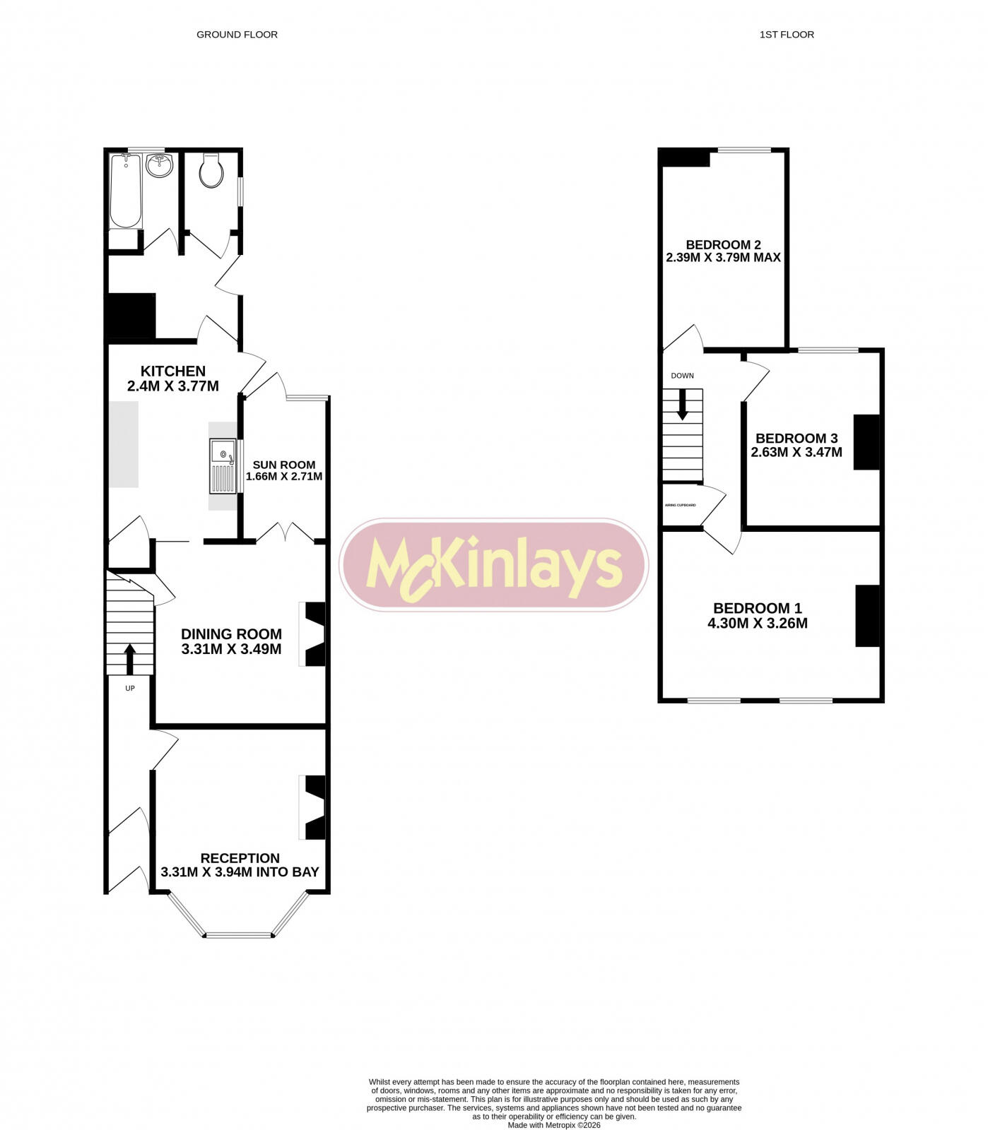 3 bedroom refurbishment project, perfect first time buy floorplan